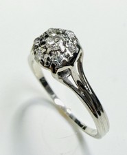 Vintage 14K White Gold 1/4 Tcw. Natural Diamond Engagement Ring Size 7.5