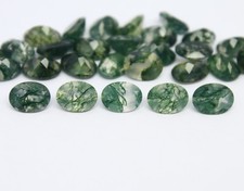 Natural Moss Agate Lot 8x6 MM Oval Shape Faceted Gemstone Lot