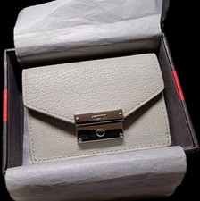 TUMI New Larkin SLG Card Case/Wallet Grey White - ID Window - NEW W/ Tags  Box