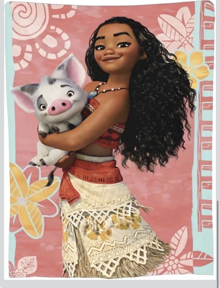 Linda manta polar de franela Moana para niños, cama, sofá, manta de sofá 40x50 pulgadas Foto 4 de 4