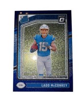 2024 Panini Donruss Optic - Rated Rookie Ladd McConkey #266 Blue Glitter Prizm  