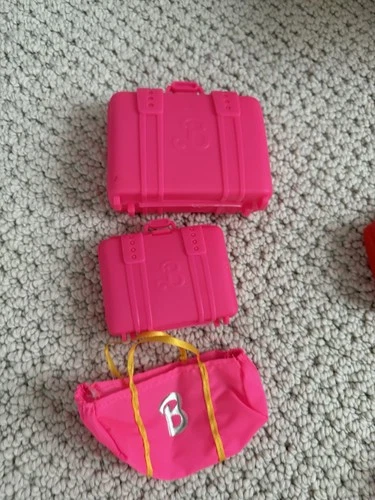 vintage Pink barbie suitcase Duffle Bag Lot 1990s