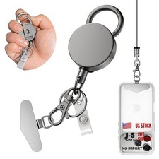 Retractable Cell Phone Lanyard, Heavy Duty Metal Anti-Theft Phone Tether 1 Pack