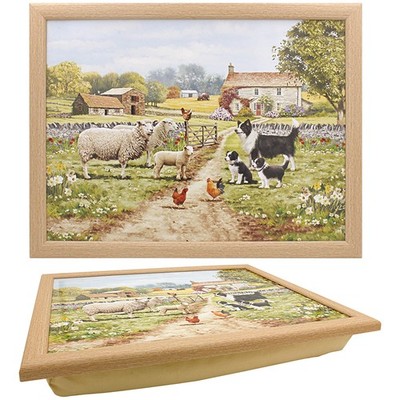 Schoß Tablett Kissen Collie und Schaf Bauernhof Frühstück Abendessen Laptop Tablett Sofa