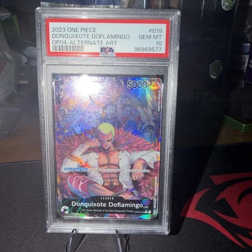 2023 ONE PIECE OP04-KINGDOMS OF INTRIGUE #019 DONQUIXOTE DOFLAMINGO PSA 10