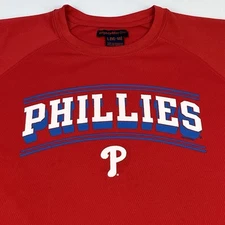 Philadelphia Phillies Shirt Youth Size L (16-18) Mighty Mac Sport Polyester Red