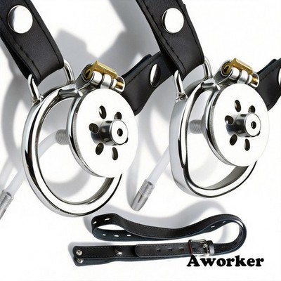 Durable Flat Plate Chastity Cage with Removable Ball Adjustable Wearable Strap 