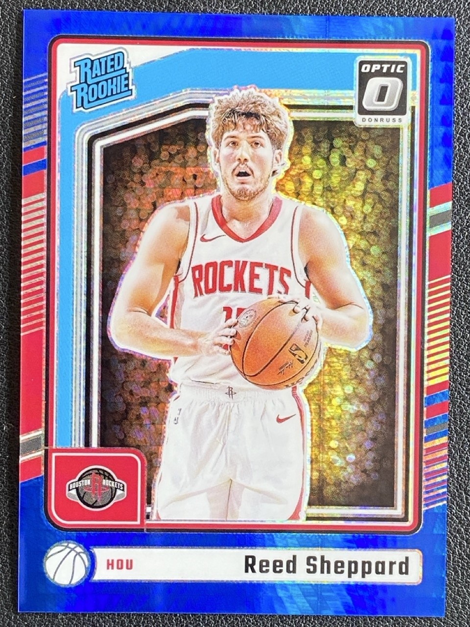 Reed Sheppard 2024-25 Panini Donruss Optic Rated Rookie Blue Hyper RC /175 #255