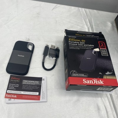 SanDisk 2TB Extreme Go Portable External SSD  USB 3.2 Gen 2 USB-C New, open box.