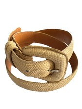 Vintage Joan David Beige Calfskin Textured Lizard Leather Belt Size M