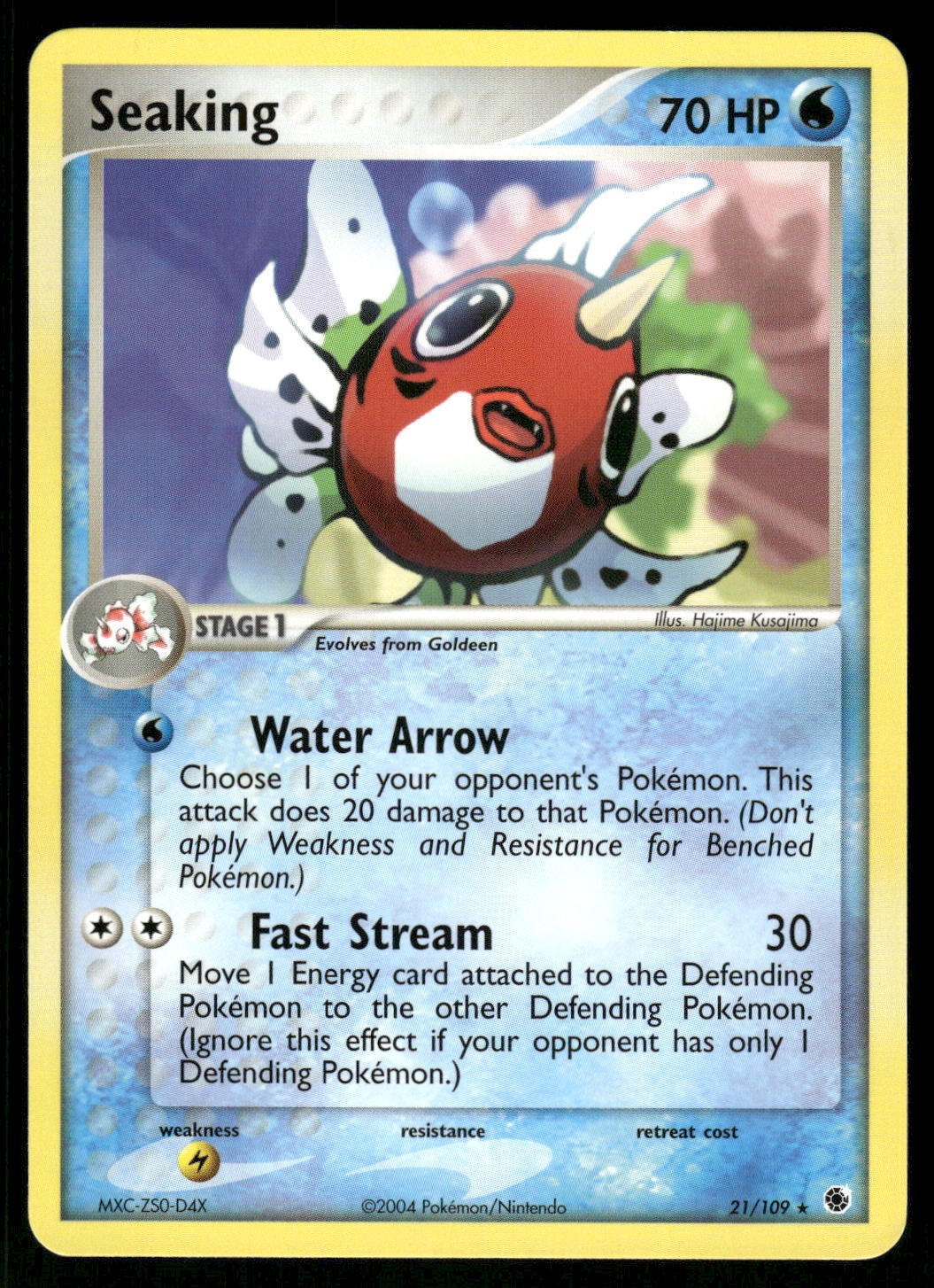 2004 Near Mint Pokemon Seaking 21/109 Ruby Sapphire English