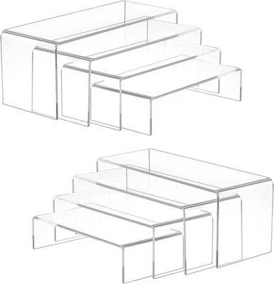 VIYMGIT 8 St. Acryl Riser Display Stand Transparent Regal f. Funko Pop Schmuck Figuren