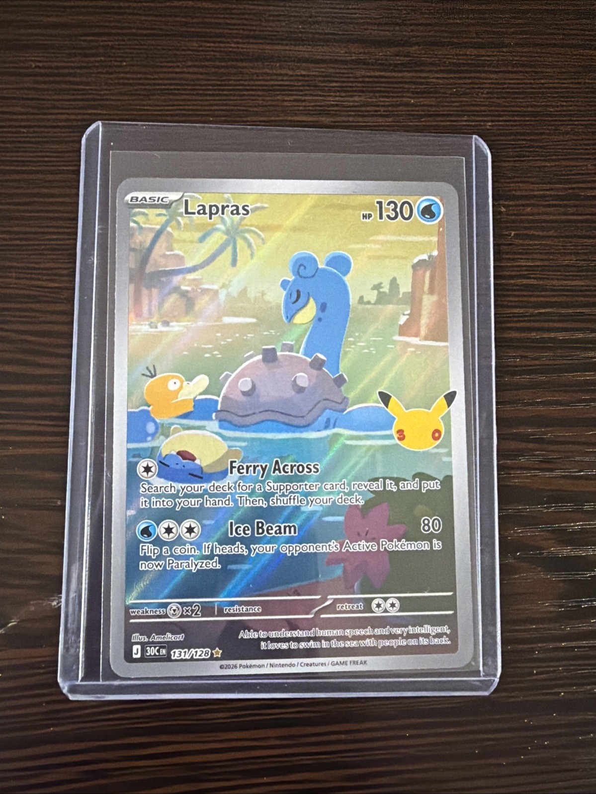 Lapras 131/128 30th Anniversary Celebration IR Pokemon TCG 2026 Excellent 