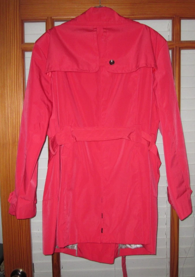 Relativity Double Breasted Raincoat Women's 2X Lined Coral Belt - Image 4 of 4