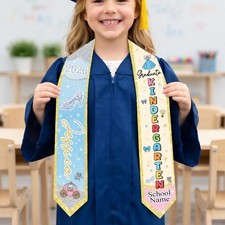 Custom Cinderella Glass Slipper Class Of 2026 Kindergarten Graduation Stole Sash