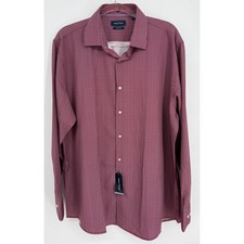 Nautica Slim Fit Mens Long Sleeve Button Down Shirt Red Black Sz XL NEW