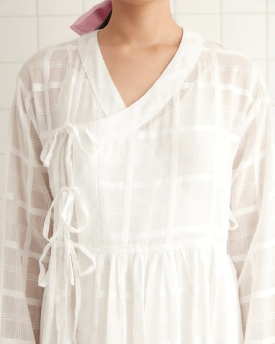 NWT $590 BODE jama tonal plaid wrap tunic XS / S - Picture 2 of 5