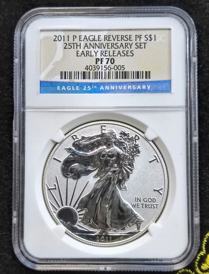 2011 American Eagle 25th Anniversary Set ER NGC MS 70 Top Pop"/W Mint Packaging - Image 2 of 4