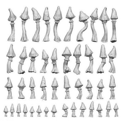 Green Stuff World 3D Printed Resin Bits - Goblin Mushrooms 1:48