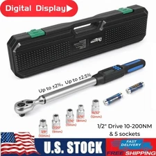 1/2" Drive 10-200NM Digital Torque Wrench Adjustable Electronic Torque Wrench