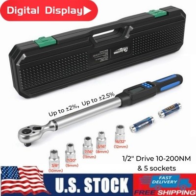 1/2'' Drive 10-200NM Digital Torque Wrench Adjustable Electronic Torque Wrench