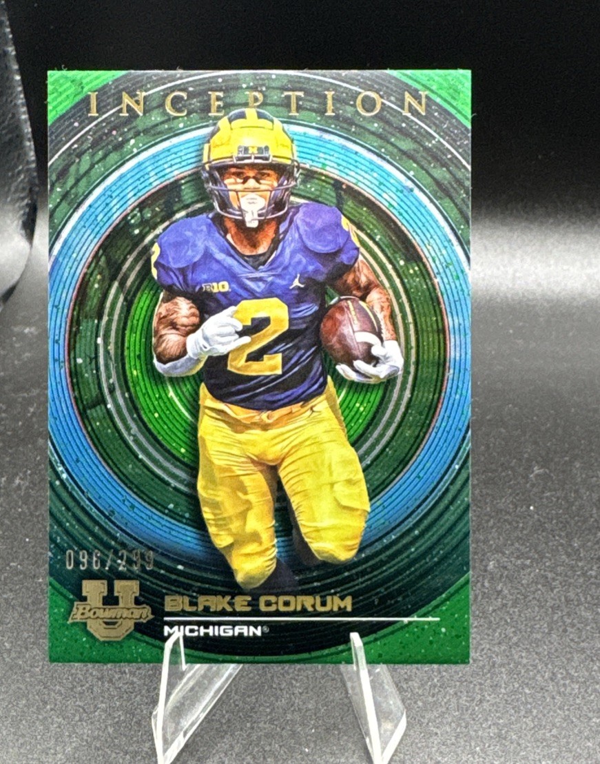 2022-23 Bowman University Inception #56 Blake Corum Green Foil #/299