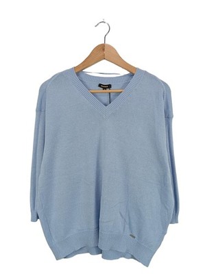MORE & MORE Feinstrickpullover Damen Pullover Gr. DE 40 blau Casual-Look