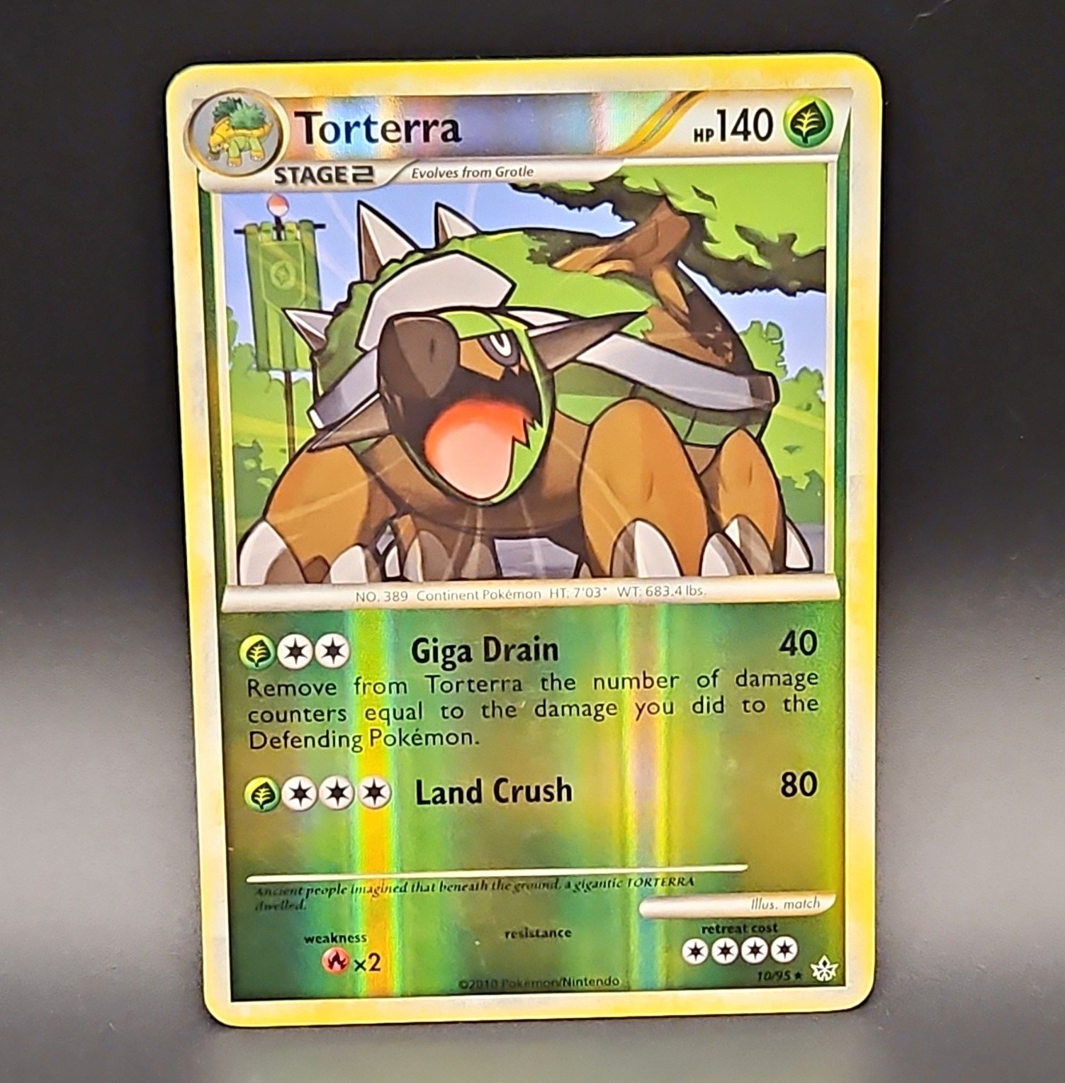 Pokemon TCG Torterra Unleashed Holo Rare Stage 2 HP 140 Eng 2010 10/95