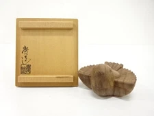 7617648: JAPANESE TEA CEREMONY / KOGO INCENSE CONTAINER / SPARROW / ARTISAN WORK