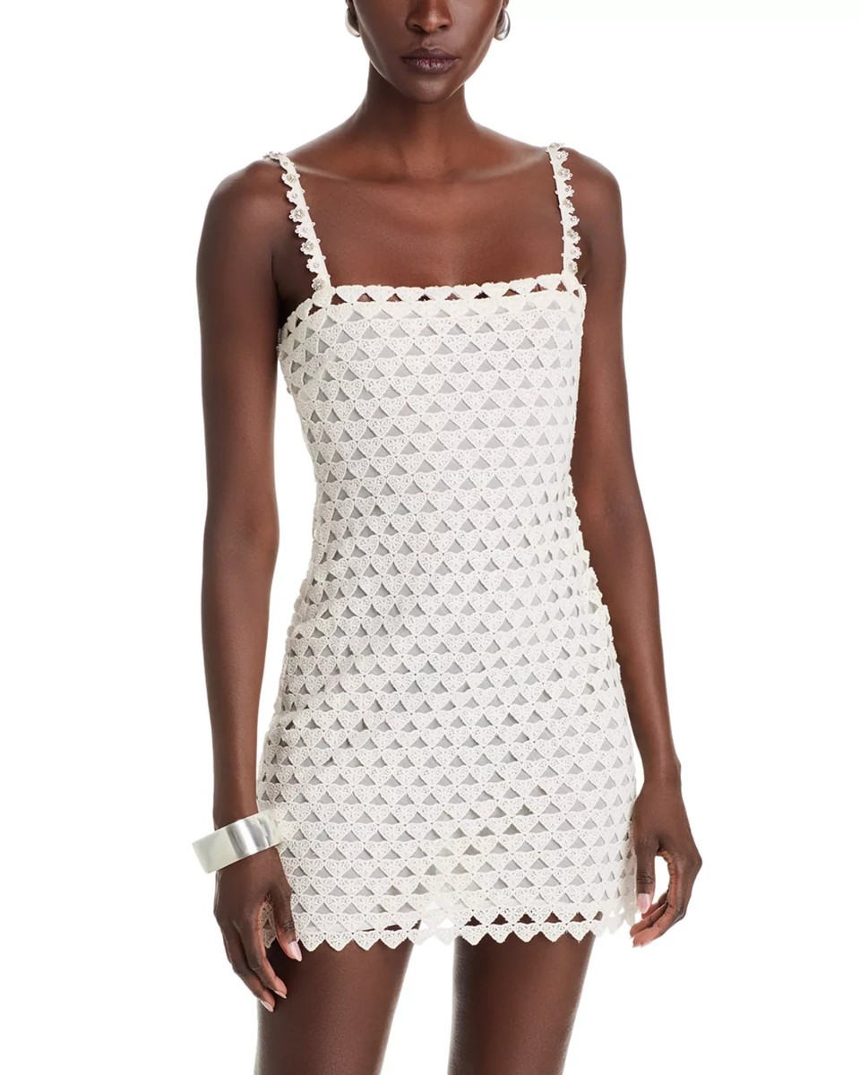 Love Shack Fancy Camara Heart Lace Mini Dress MSRP $495 | eBay