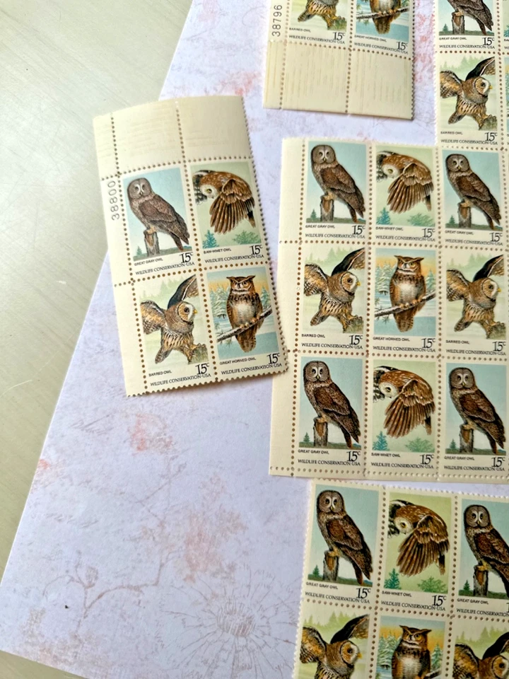 Vintage 1978 15c postage stamps of Owls, Scott #1760-63 - Image 4 of 4