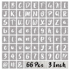BAMIDELE 3 Inch Letter Stencils and Numbers, 66 Pcs Reusable Plastic Alphabet...