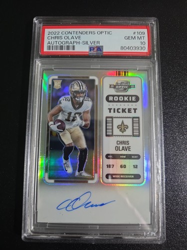 2022 Panini Contenders Optic - Autograph Silver Chris Olave #109 PSA 10 Auto 10