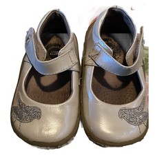 Livie Luca Girls 6 Cream Patent Pio Pio Mary Jane Silver Bird Toddler Shoes