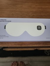 Cordless Heated Eye Mask KT-YZ001 100 Light Blocking 3 Temp Settings Auto Off