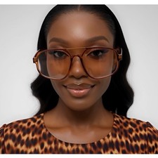 Oversized Betty Sunglasses Orange Translucent Frame Gradient Lens Women Glasses