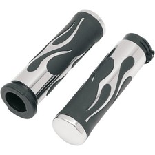 Drag Specialties 0630-0268 Flamed Grips (Chrome)