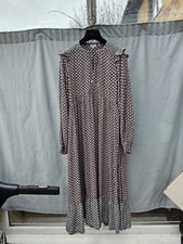 FatFace Black Printed Oversized Tiered Maxi Smock Dress Size UK 8 VGC