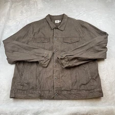 Flint and Tinder Mens XXL Waxed Cotton Brown Trucker Jacket Made in USA