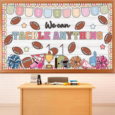 Spring Sports Football Bulletin Board Set Classroom Tackle Theme Cutout