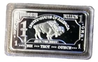 1 Oz German Silver Buffalo Bar In Capsule