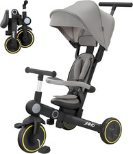 Baby Tricycle, 7-in-1 Multifunctional Kids Trike with Adjustable Parent Handle,