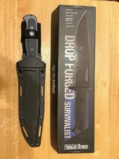 Cold Steel Drop Forged Survivalist Fixed Blade Knife Black G10 High Carbon 36MH