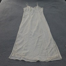 Vintage Vanity Fair White Lace Trim Full Slip Camisole Dress Nightgown Small