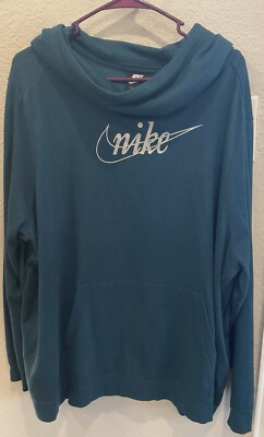 Women's Nike Cowl Neck Long Sleeve Teal Long Hoodie 2X