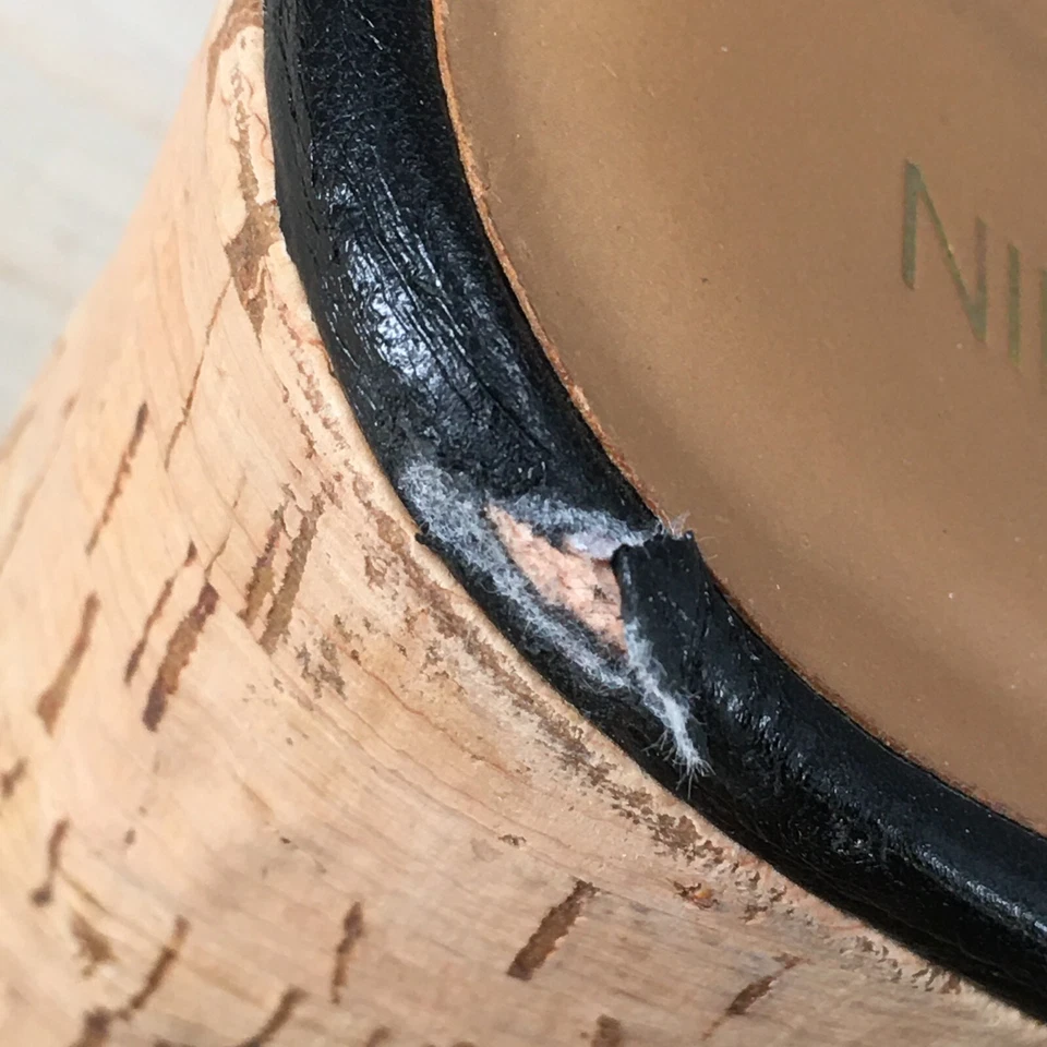 Sandalias Nine West para mujer 6 M Confetty informales sin cordones de cuero negro cuña Foto 4 de 4