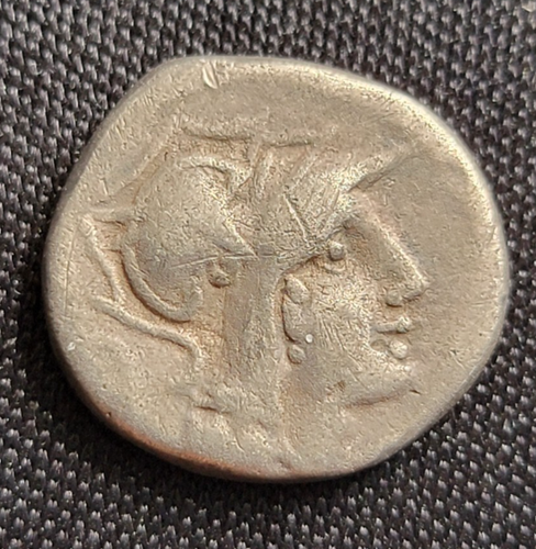Ancient Roman Republic Silver Denarius – Roma & Victory in Biga – Circa 2nd Cent