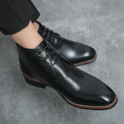 Mens British Pointy Toe Dress Business Lace Up Casual High-top Wedding Shoes New