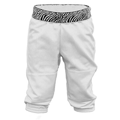 Soffe Mädchen Softball Baseball Bedruckter Bund Weiß Zebra - LARGE