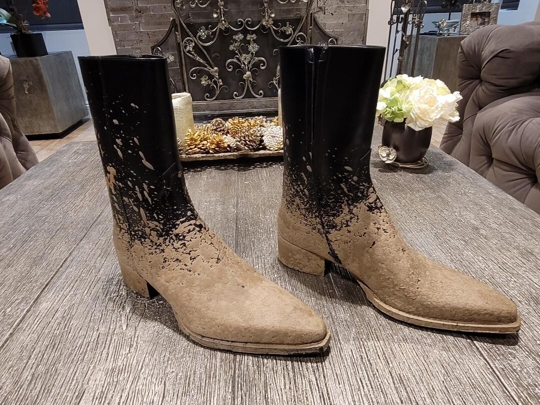 DSQUARED2 Dallas Mud-finish Leather Ankle Boots In Brown
